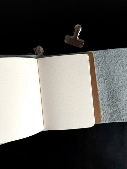 Baby Blue Leather Journal Perforated Swan Design | A6