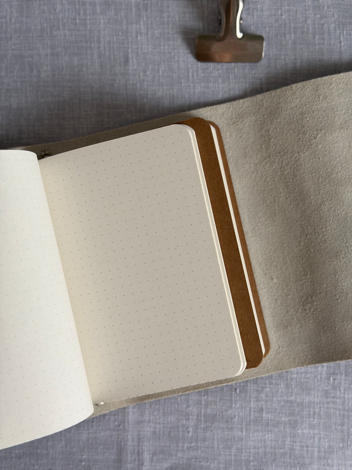 Natural Cowhide Leather Journal Stone Star Charm | A6