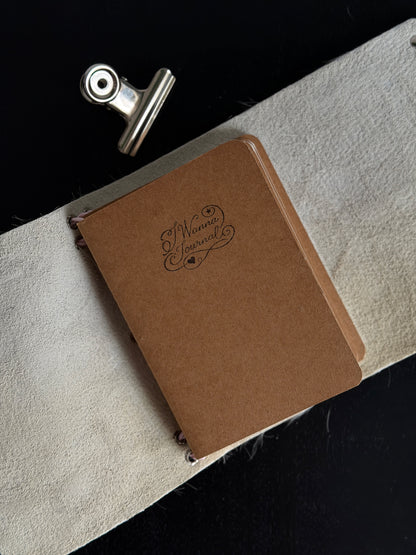 White Cowhide Leather Journal with Heart Charm | A6