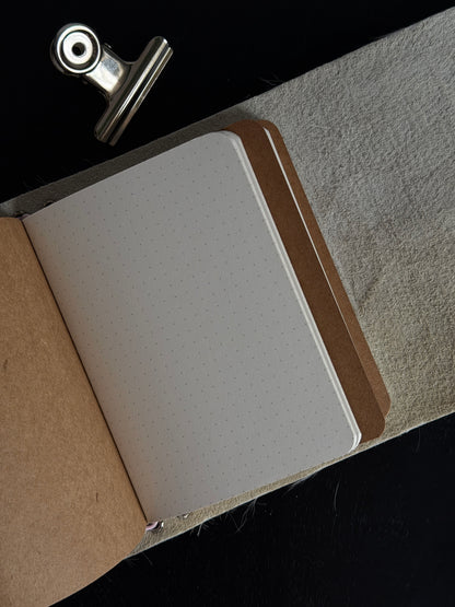 White Cowhide Leather Journal with Heart Charm | A6
