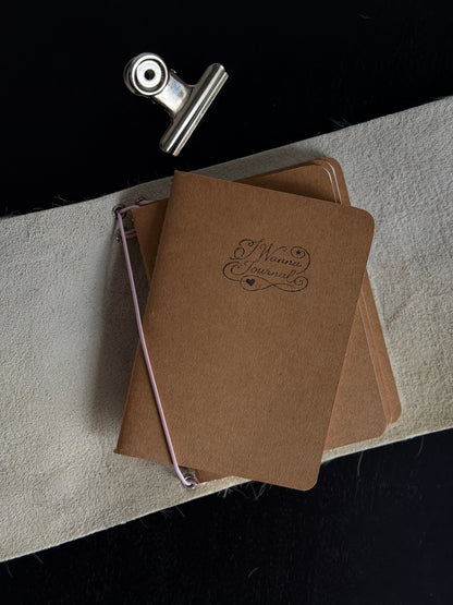 White Cowhide Leather Journal with Heart Charm | A6