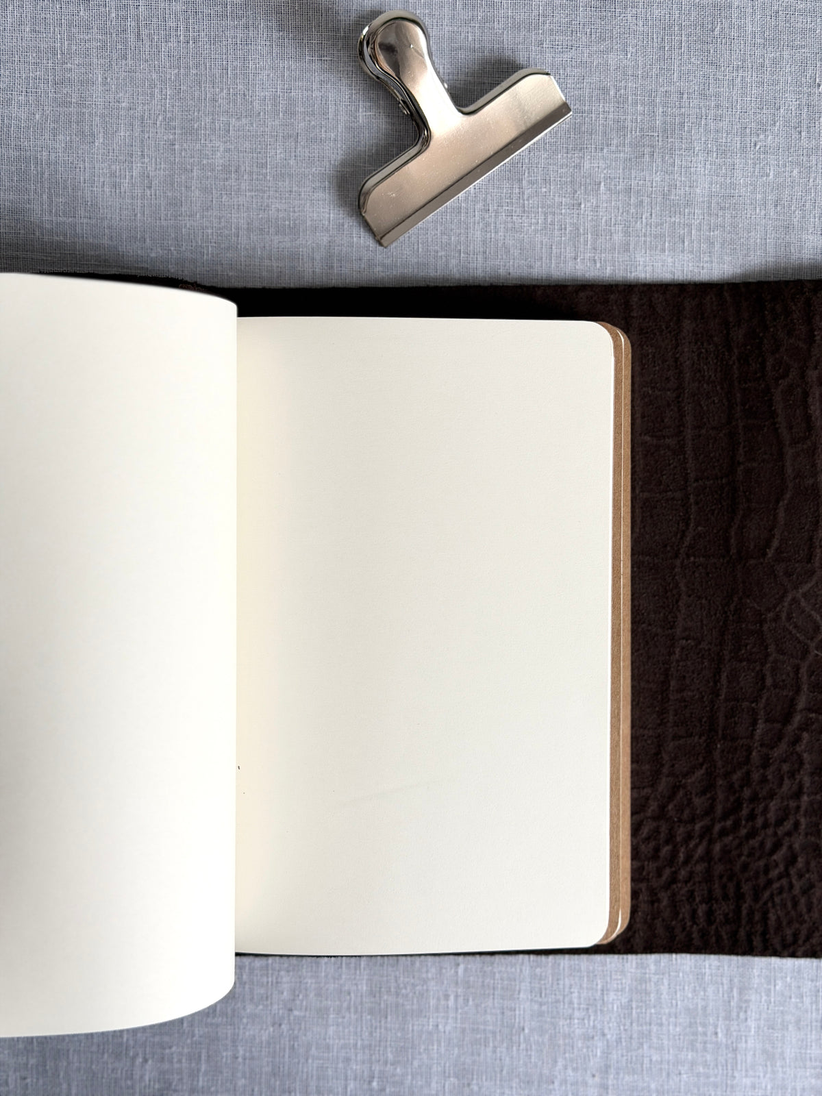 Black Croc Leather Journal with Buckle Closure | A5