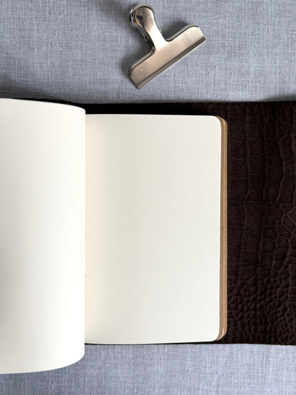 Black Croc Leather Journal with Buckle Closure | A5