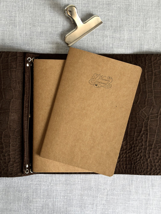 Black Croc Leather Journal with Buckle Closure | A5