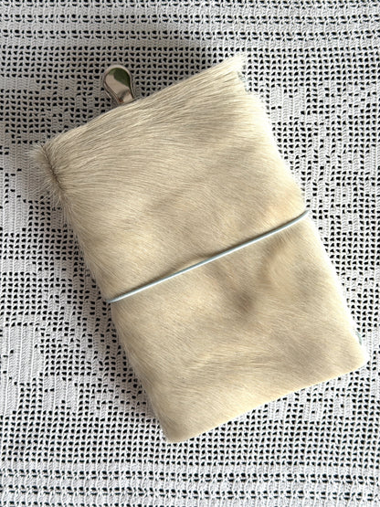 White Cowhide Leather Journal Heart Closure | A5