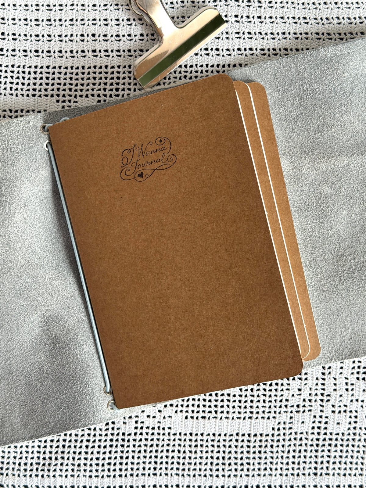 White Cowhide Leather Journal Heart Closure | A5