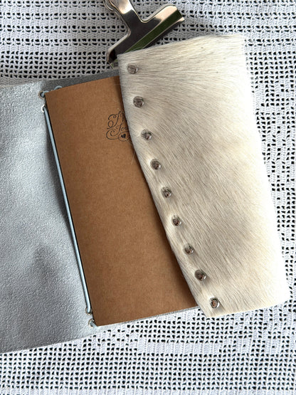 White Cowhide Leather Journal Heart Closure | A5