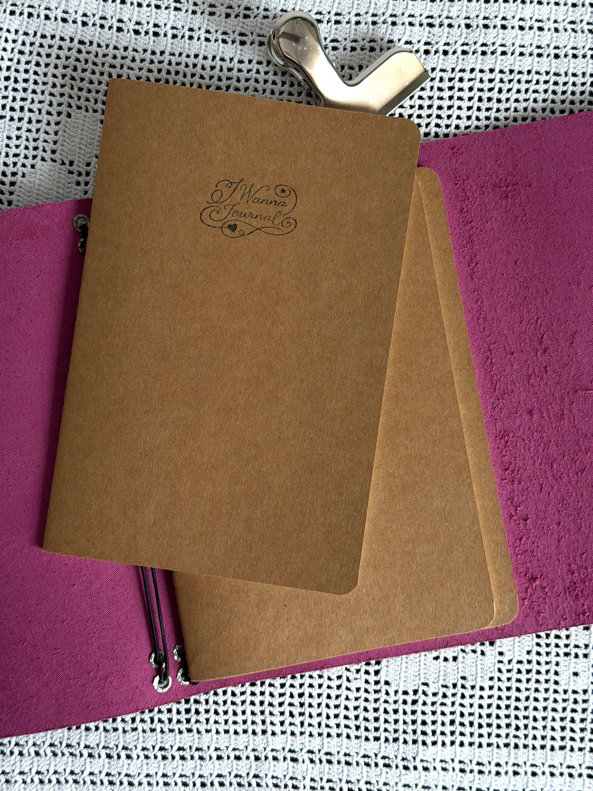 Burgundy Leather Journal with Leopard Charm | A5