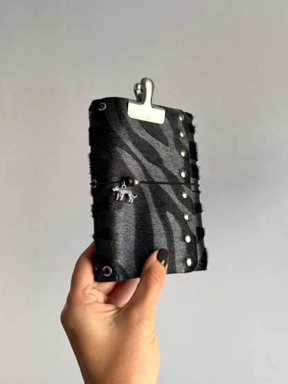 Black Fur Journal Leopard Charm | A6