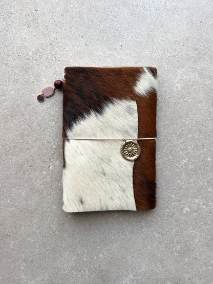 Cowhide Sun Charm Journal | A5