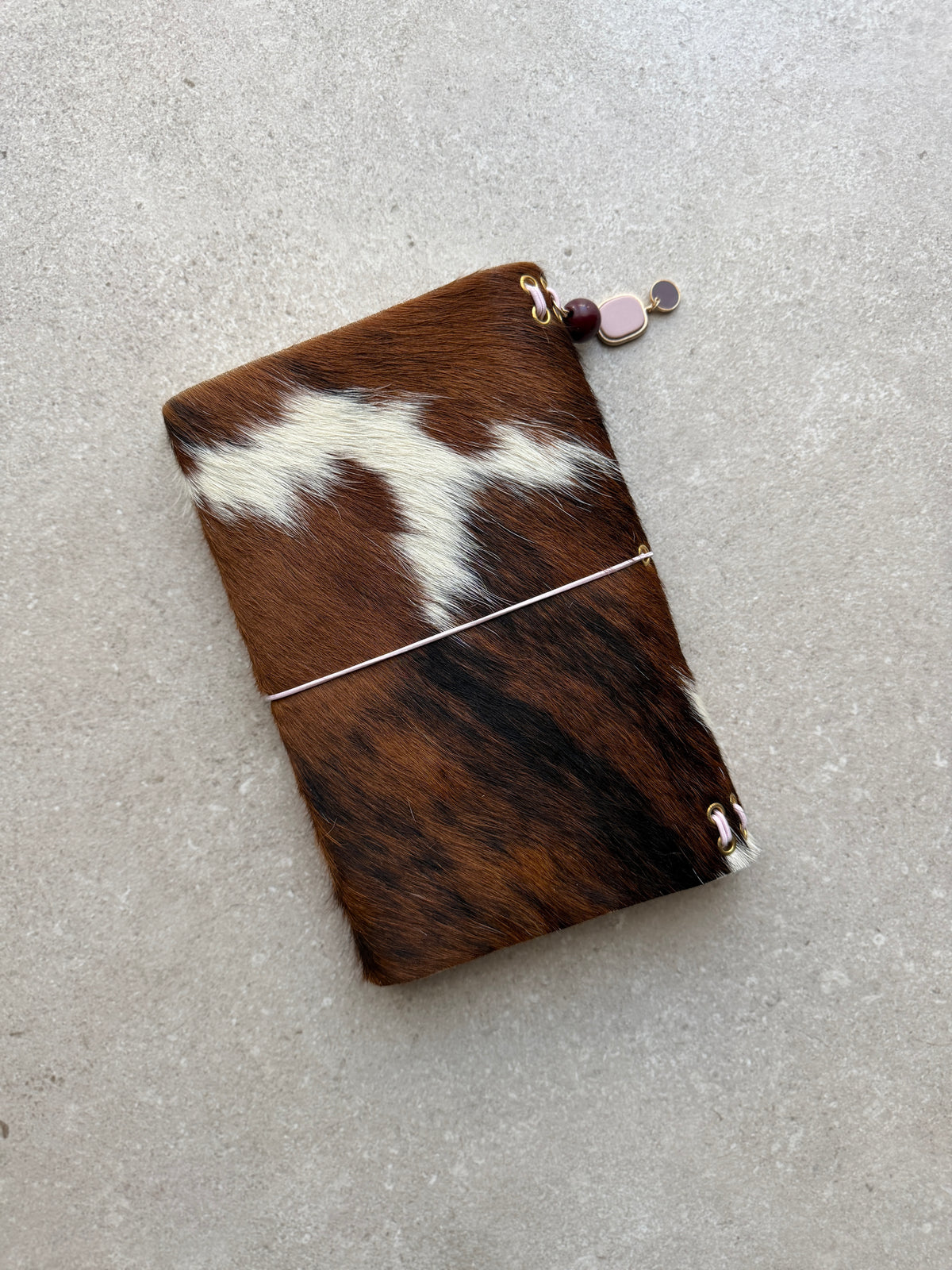 Cowhide Sun Charm Journal | A5