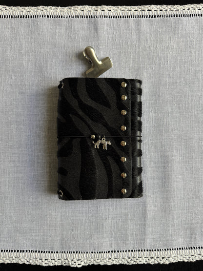 Black Fur Journal Leopard Charm | A6