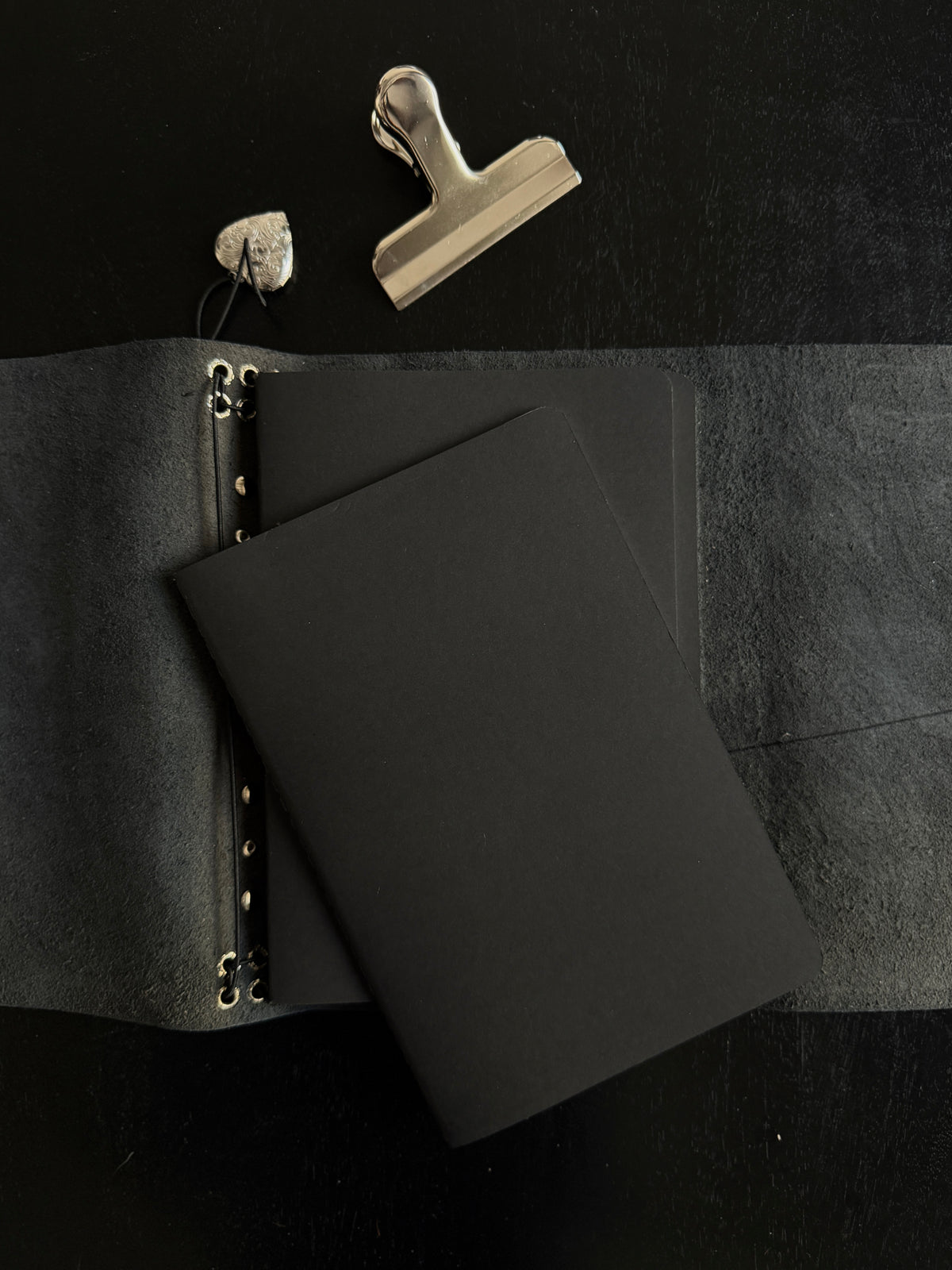 Black Heart Charm Fur Journal | A5