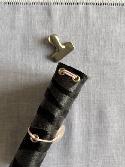 Black Embossed Fur Journal Pink Stone | A6