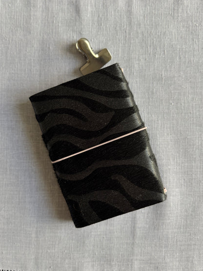 Black Embossed Fur Journal Pink Stone | A6
