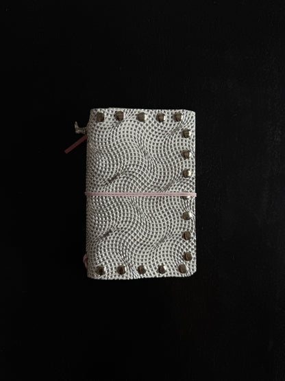 Silver Embossed Leather Journal with Studs | A6