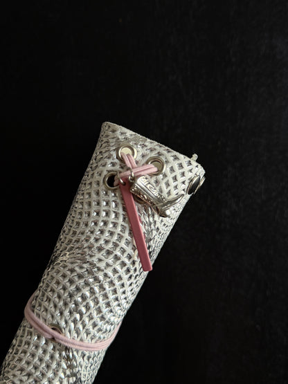 Silver Embossed Leather Journal with Studs | A6