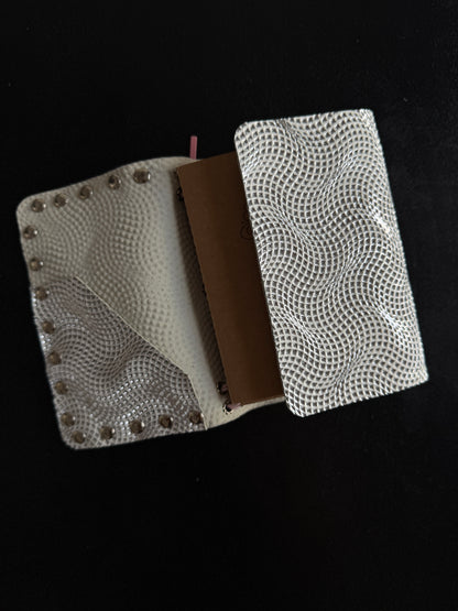 Silver Embossed Leather Journal with Studs | A6