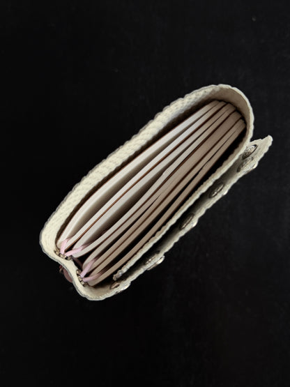 Silver Embossed Leather Journal with Studs | A6