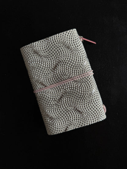 Silver Embossed Leather Journal with Studs | A6