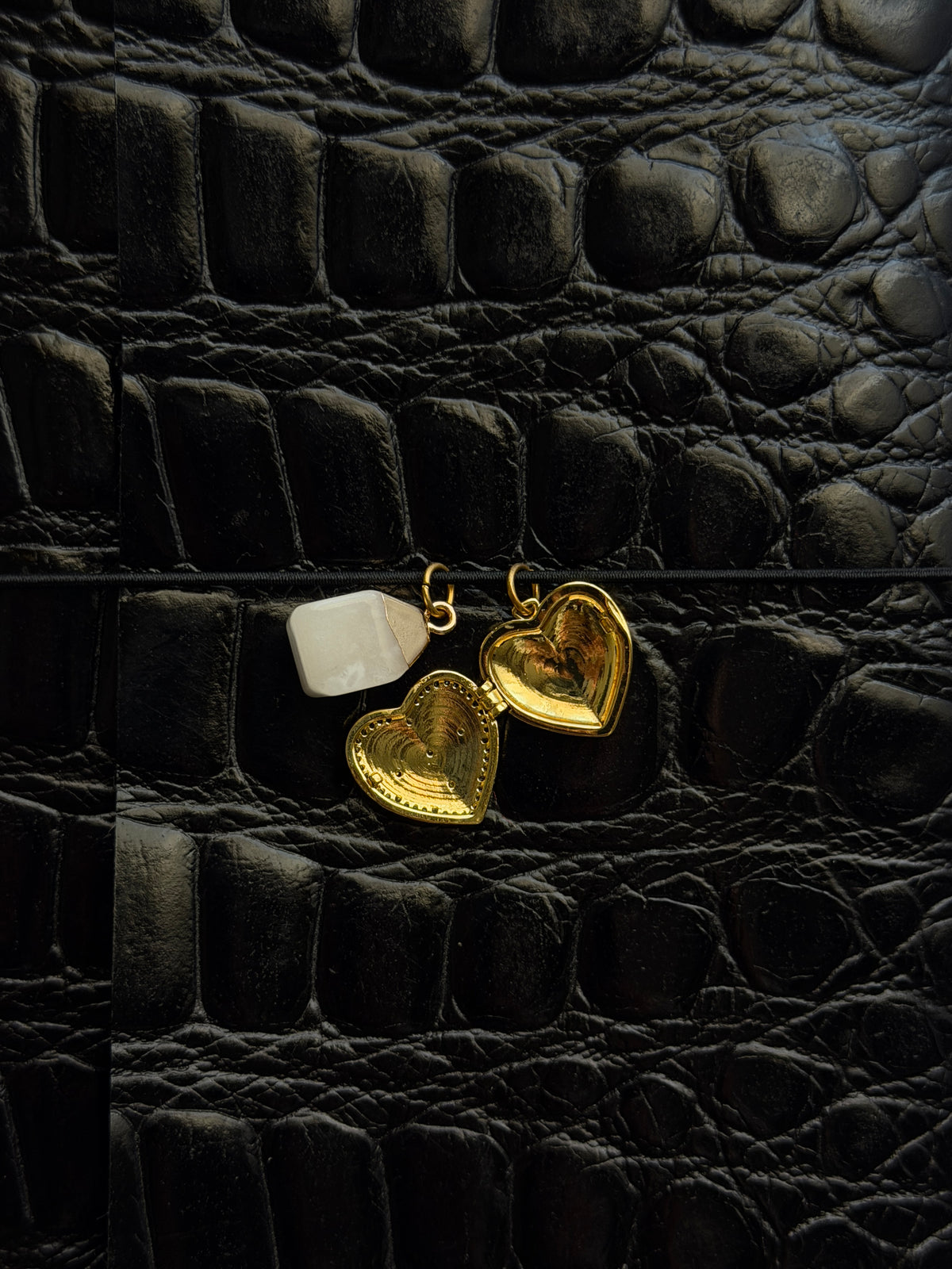Croc Embossed Heart Charm Journal | A5