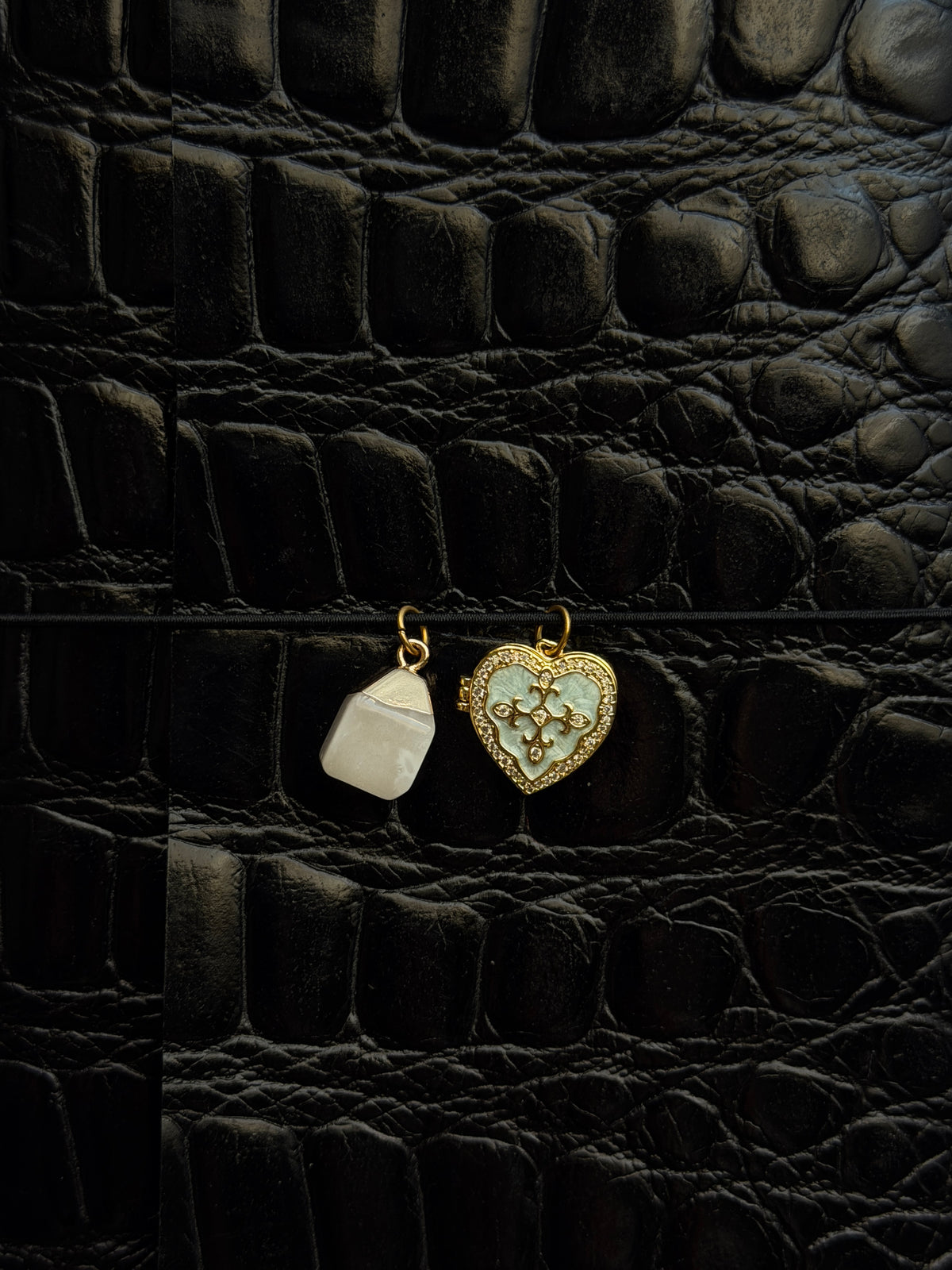 Croc Embossed Heart Charm Journal | A5