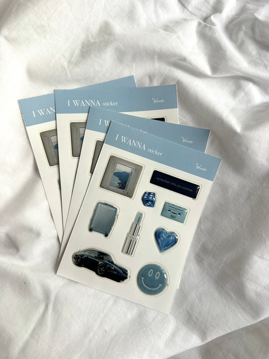 Blue 3D Vinyl Sticker Pack